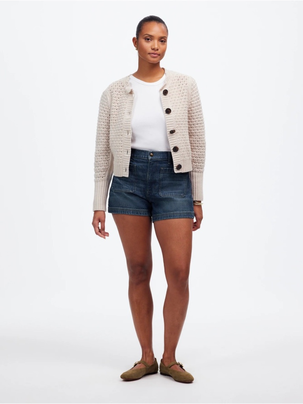 Madewell Dark Blue High-Rise Jean Shorts